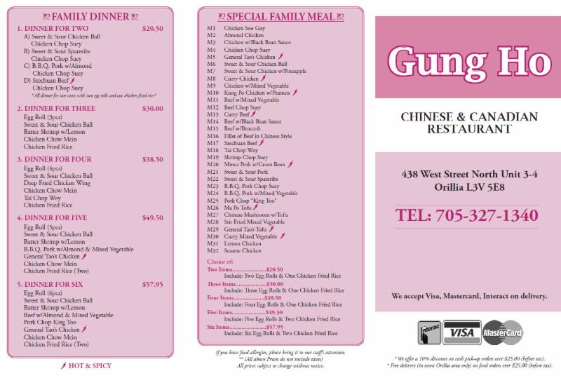 Gung Ho Restaurant 438 West St N, Orillia, ON